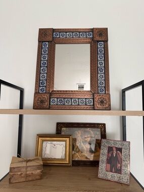 Set of 2 Mexican tile mirrors